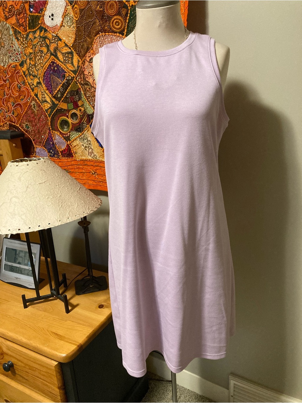 Sleeveless Lavender Shift Dress